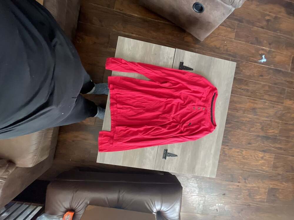 #A355 Tommy Bahama Red Long Sleeve Henley Shirt Size XL